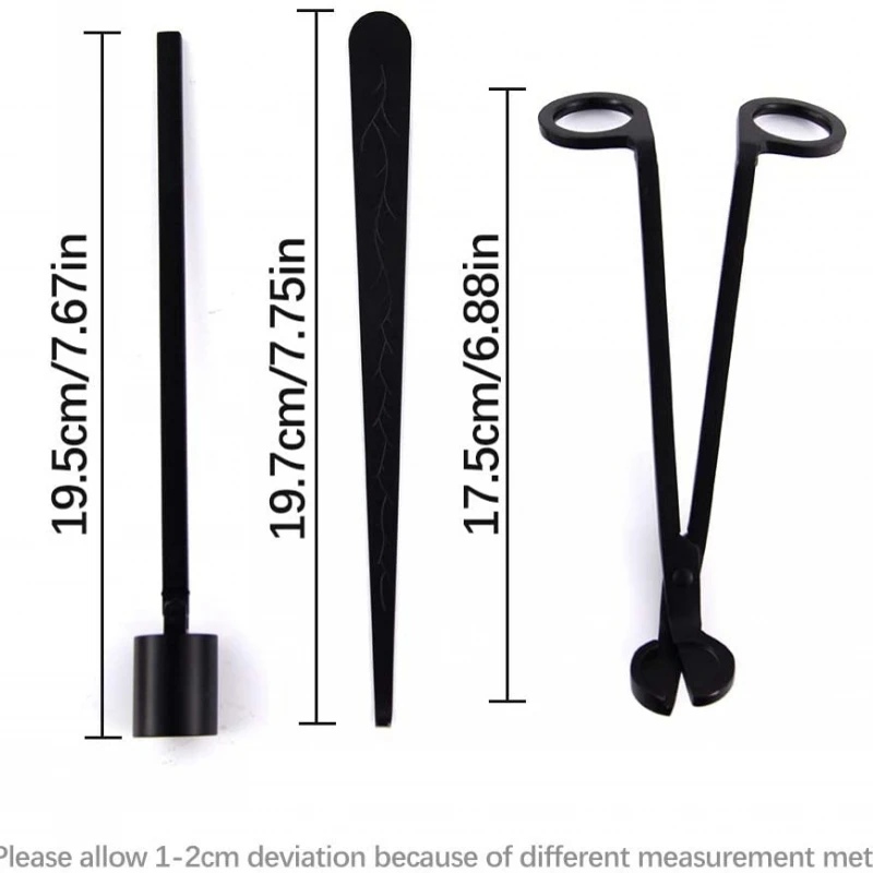 Candle Accessories Care Kit Wick Trimmer Tool Wick Dipper Candle Snuffer Metal Candle Scissors Shears Metal Wick Trimmer Set
