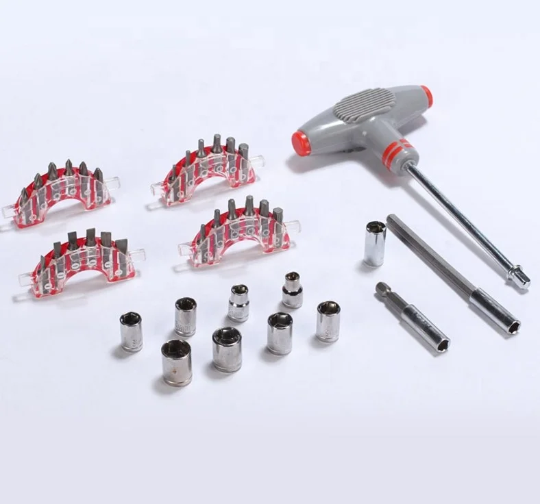 40 pcs T Handle Socket Wrench Torque Screwdriver Bits Hand Tool Set