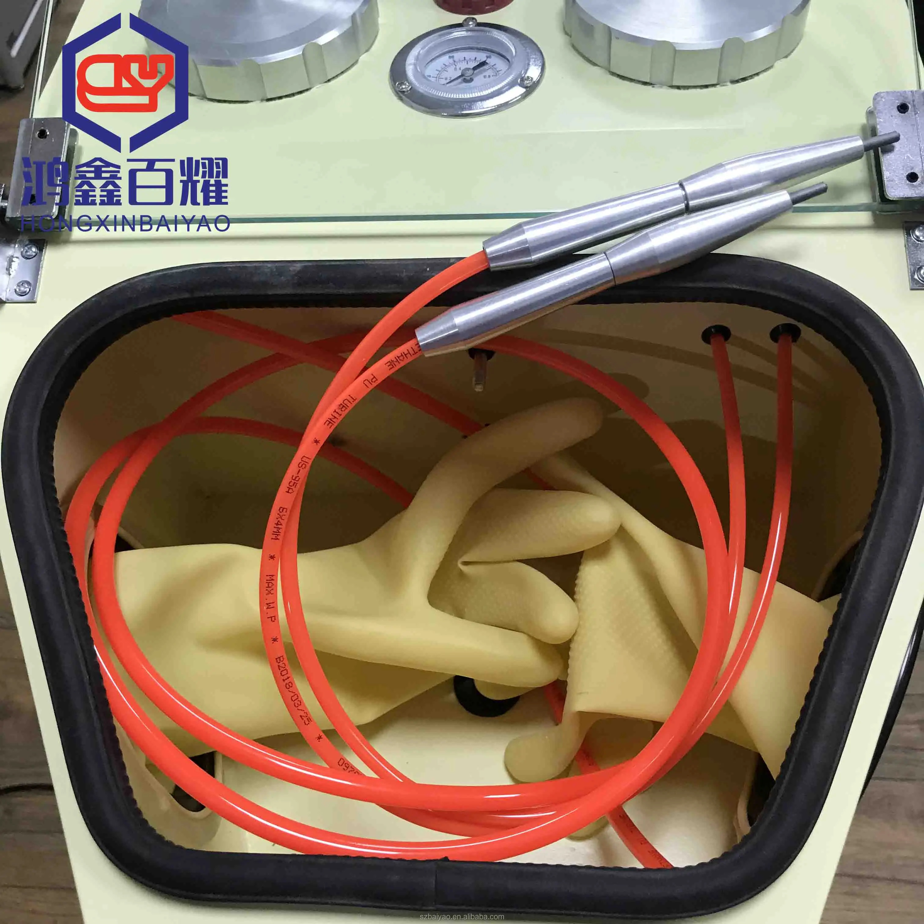 Sand blasting treatment of tooth whitening and tartar removal by special sandblasting machine for dentistry