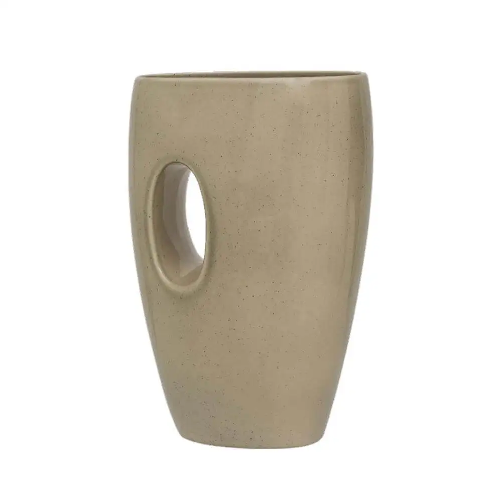 8 Inch Tabletop Decor White Ceramic Effect Vase Polyresin Flower Vase Home Decoration Clay Flower Pot