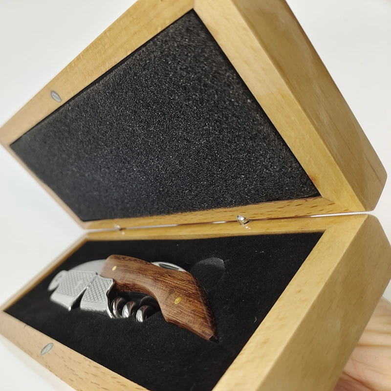 Newest Design Custom Wood Box Wooden Red Wine Corkscrew