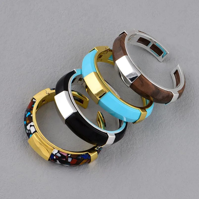 JohnsonGems Copper Other Fashion Bracelets & Bangles For Women Gold Plated Brass Semi-Gemstone Cuff Indian Bangles Jewelry Women