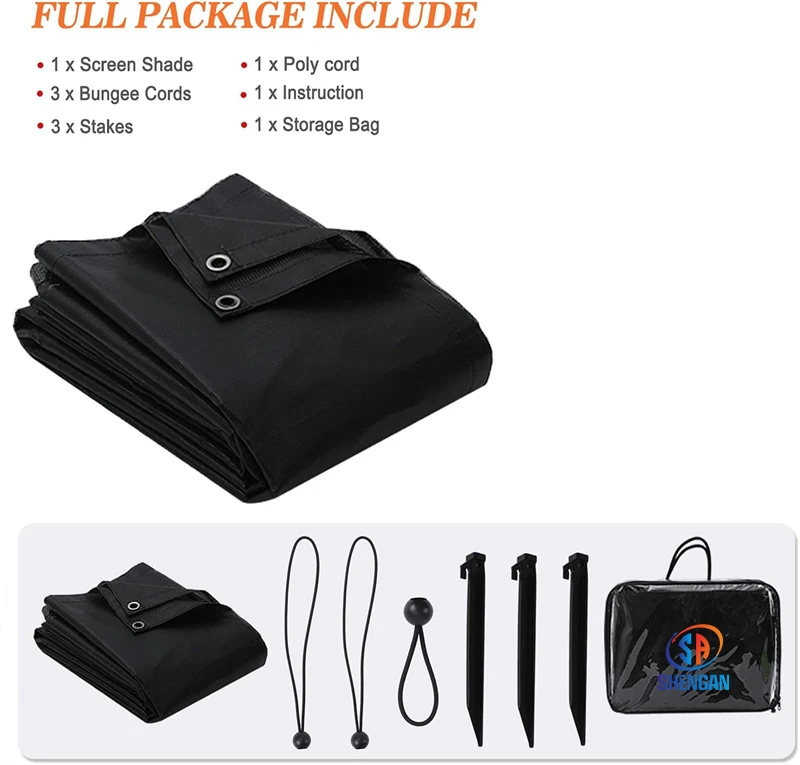Черный сетчатый Ультрафиолетовый блокирующий автомобильный кемпинг трейлер RV Тент солнцезащитный экран 10x9 футов