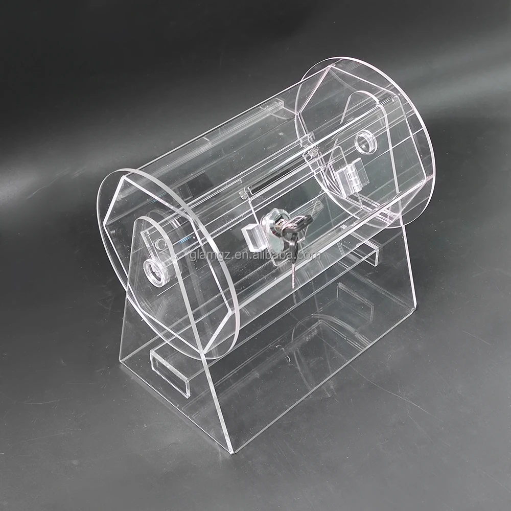 Custom Transparent Drum Spinner Cage Lottery Games Bingo Balls Raffle Ticket Acrylic Box