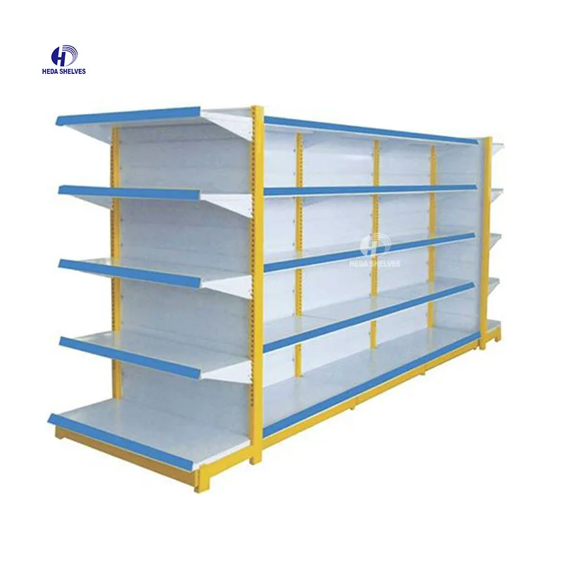 Factory price metal grocery store equipment gondola rack shelf for supermarket