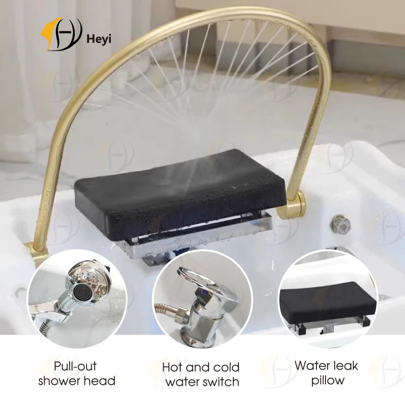 mobile therapy spa movable vertical shampoo basin hair wash ceramic shampoo sink for beauty salon equipment