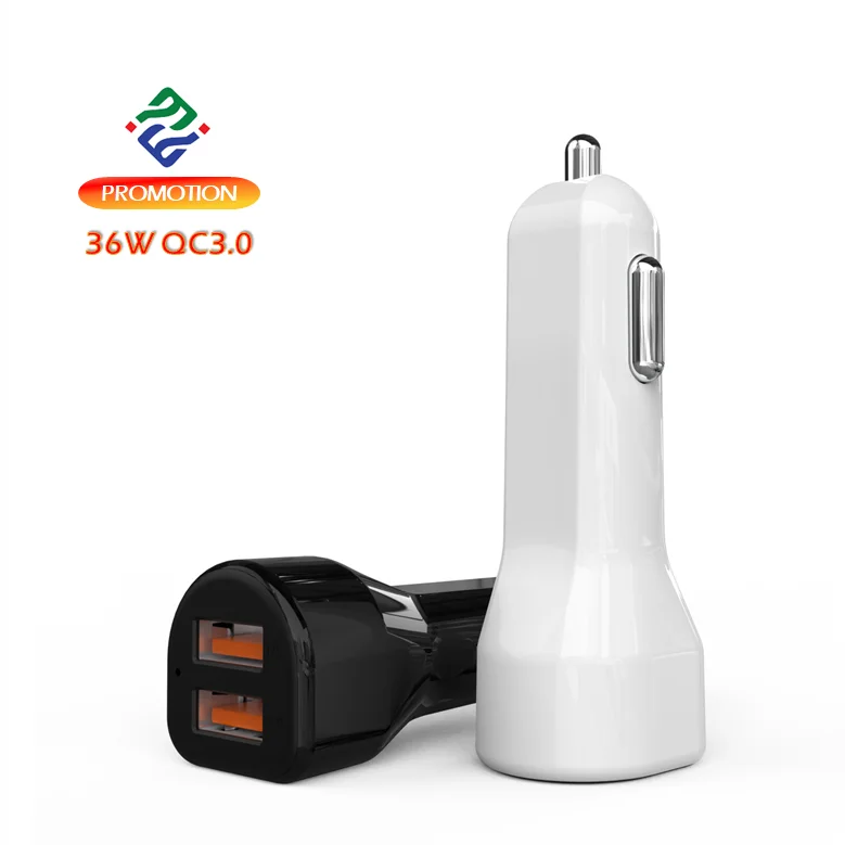 QC3.0 портативное автомобильное зарядное устройство с двумя usb-портами, интеллектуальное зарядное устройство для быстрой зарядки автомобиля, автоматическое автомобильное зарядное устройство Mini USB