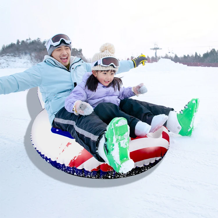 Wavefun Winter Party Durable Winter Inflatable Round Snow Tube Sled for Domestic Toys