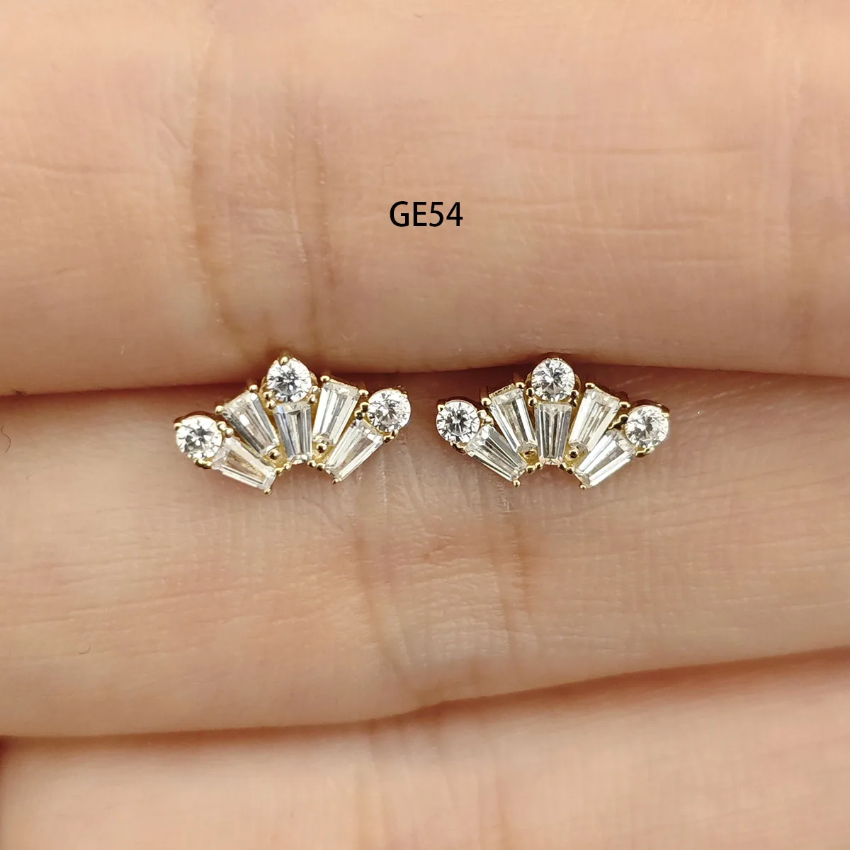 Calendo Fine Jewelry  14k solid gold Threaded  Labret  End With Stainless Steel Thread Screw Leaf Piercing Earring  Nose Top