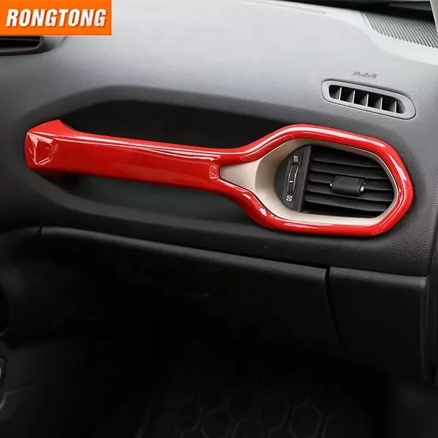 Interior Car Accessories Colorful ABS Co-pilot Seat Handle Decoration Cover circle for Jeep Renegade2016+