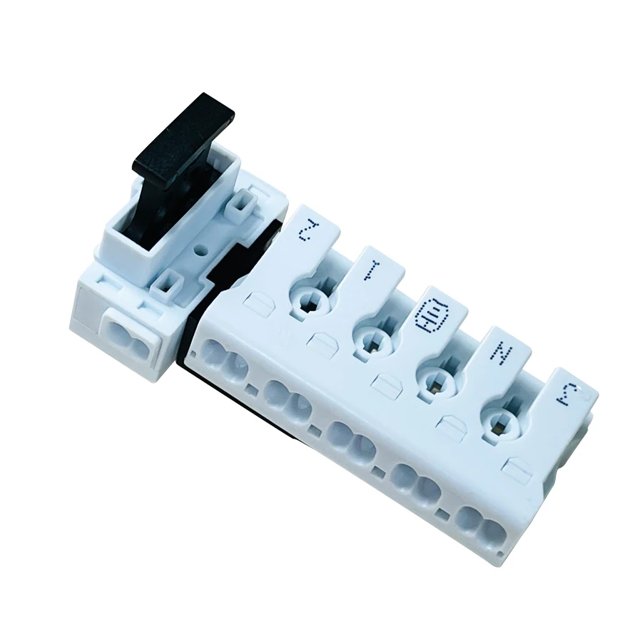 6 Pole fused push wire connector for LED lighting