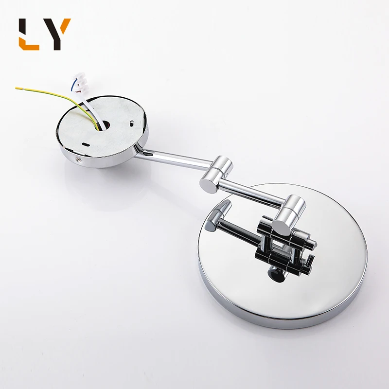 Hotel Folding Extendable 304 Stainless Steel Magnifying Round Bathroom Mirror