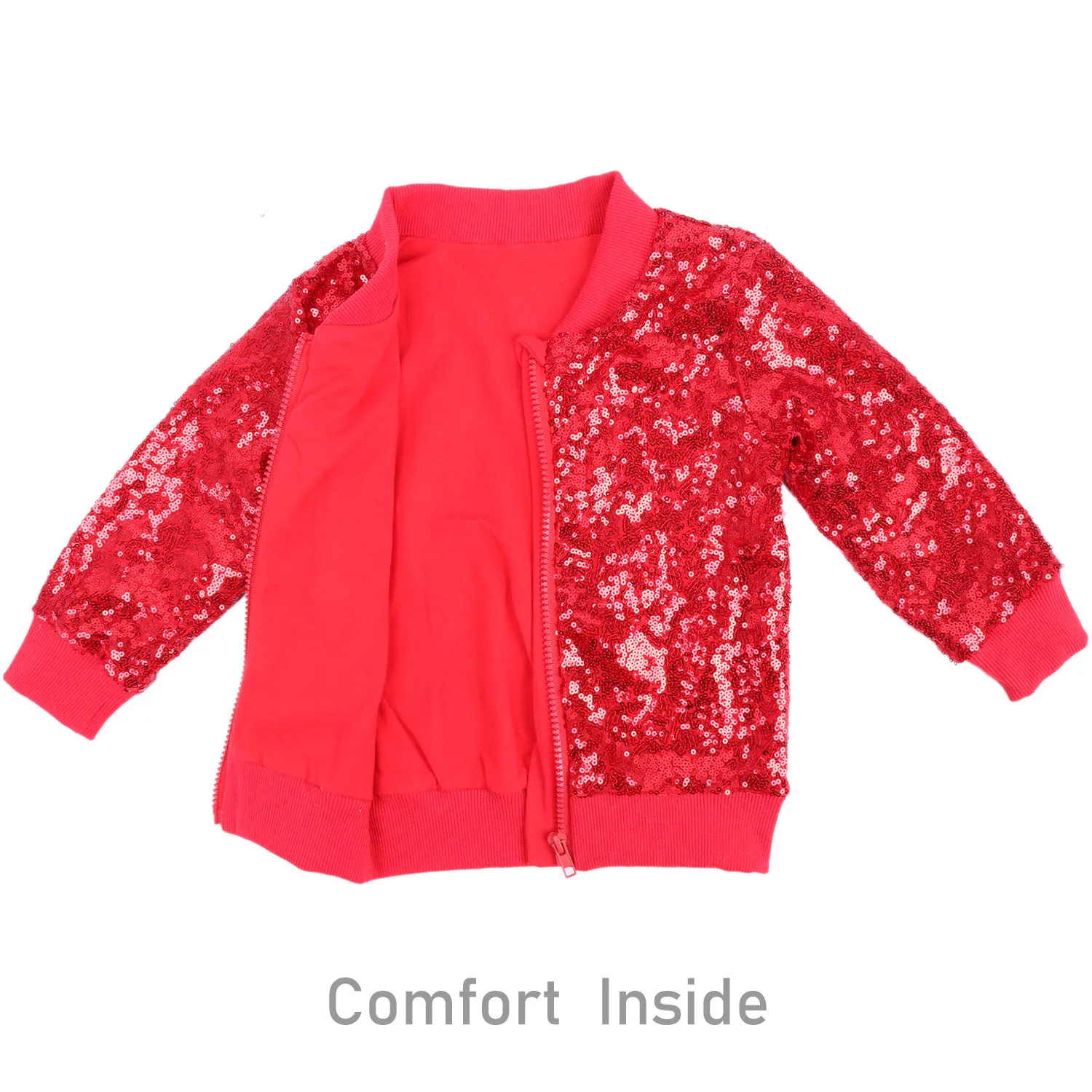 Custom Varsity Cute Sparkly Baby Clothes For Girls Designer Long Sleeve Coat Interesting Festival Kids Colourful Glitzy Jacket