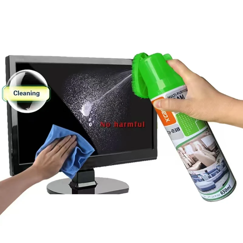 China Whole Factory Direct Supply Multi-purpose Foam Cleaner With A Brush Cap On The Top 650ml