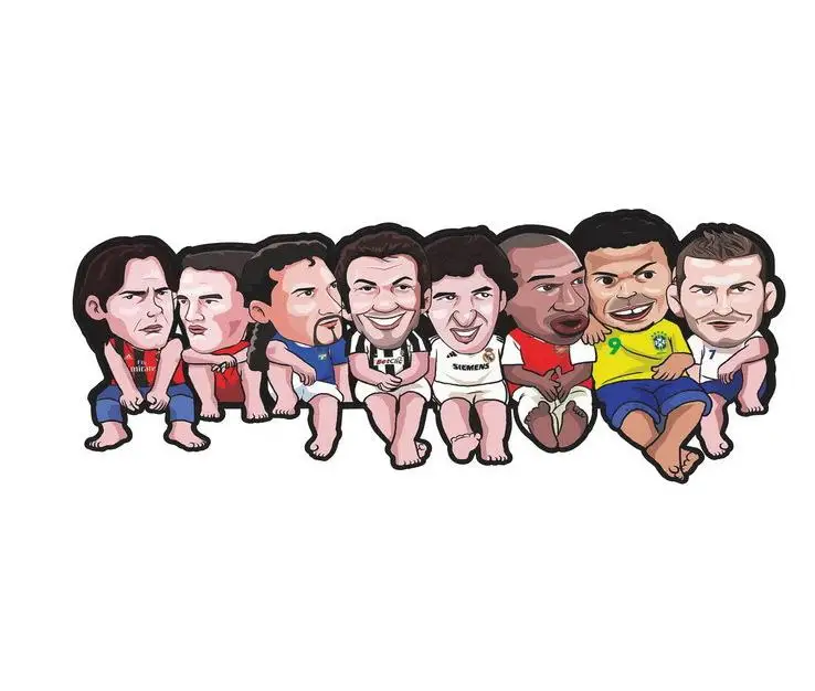 Наклейка на футбольный автомобиль с надписью Messi Kaka Ronaldo