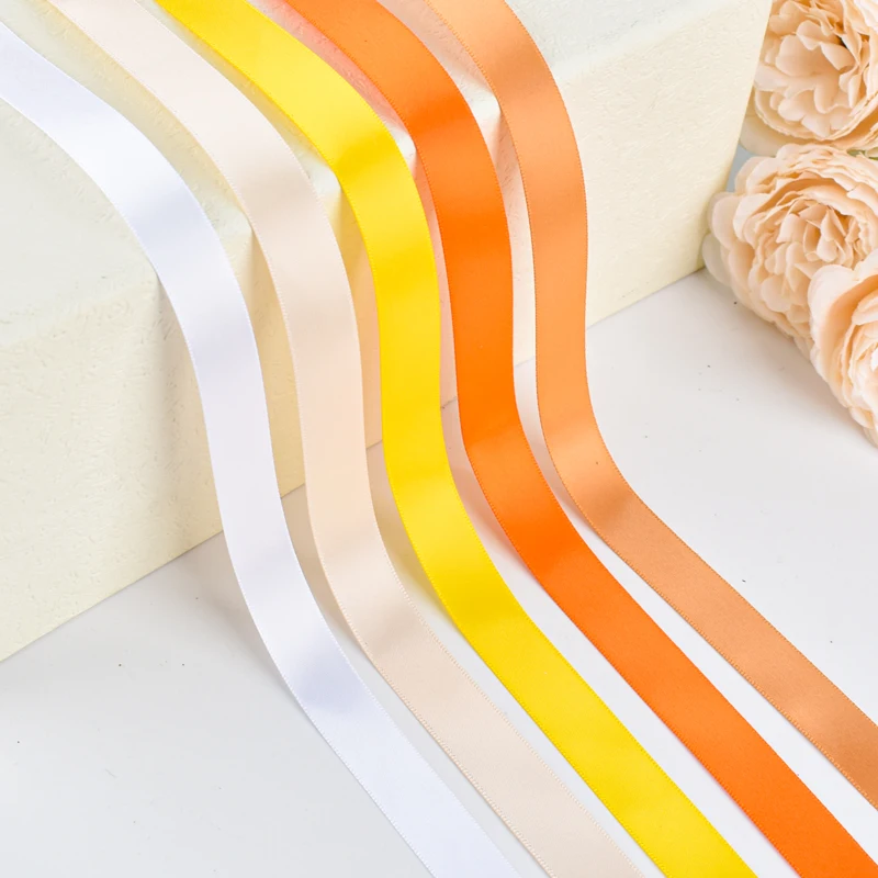 Wholesale Polyester ribbons Orange 5/8 inch 100yards 16mm ribbon roll satin ribbon for gift wrap