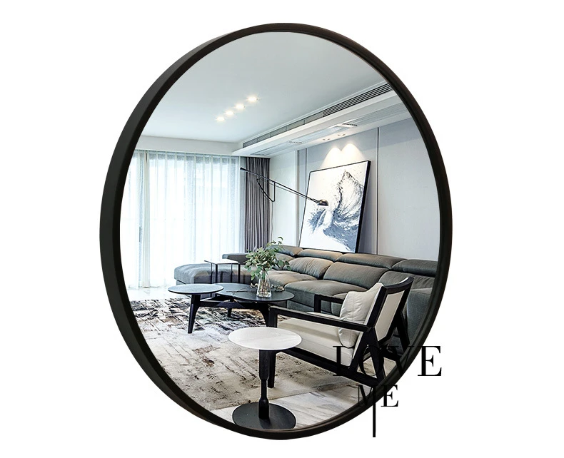 custom round decorative wall hanging mirror Iron framed mirror for bathroom hotel  salon bathroom mirror miroir spiegel espejo