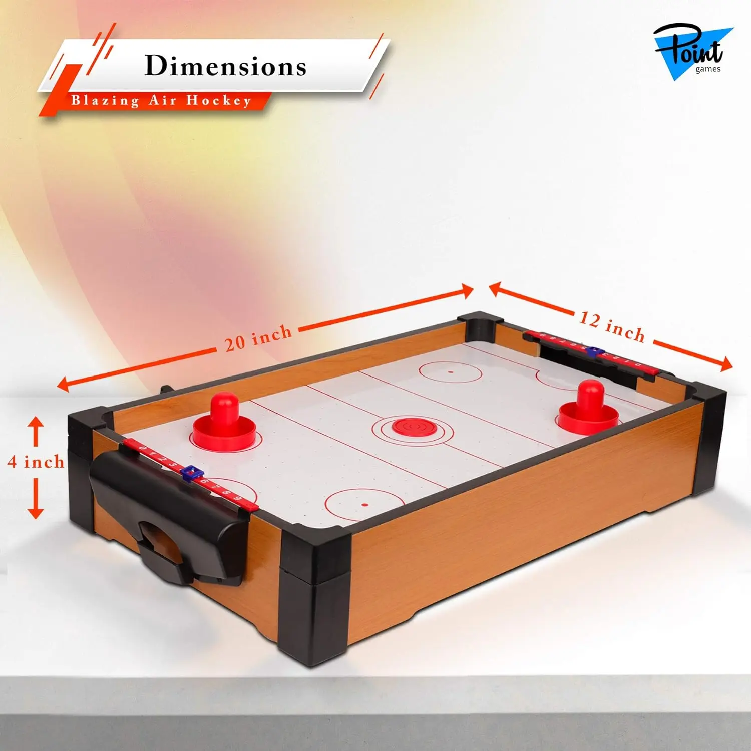 Two-Player Household Wooden Table Hockey Game Desktop Air Hockey Board with Solid Wood Legs for Parties Similar to Pool Sport