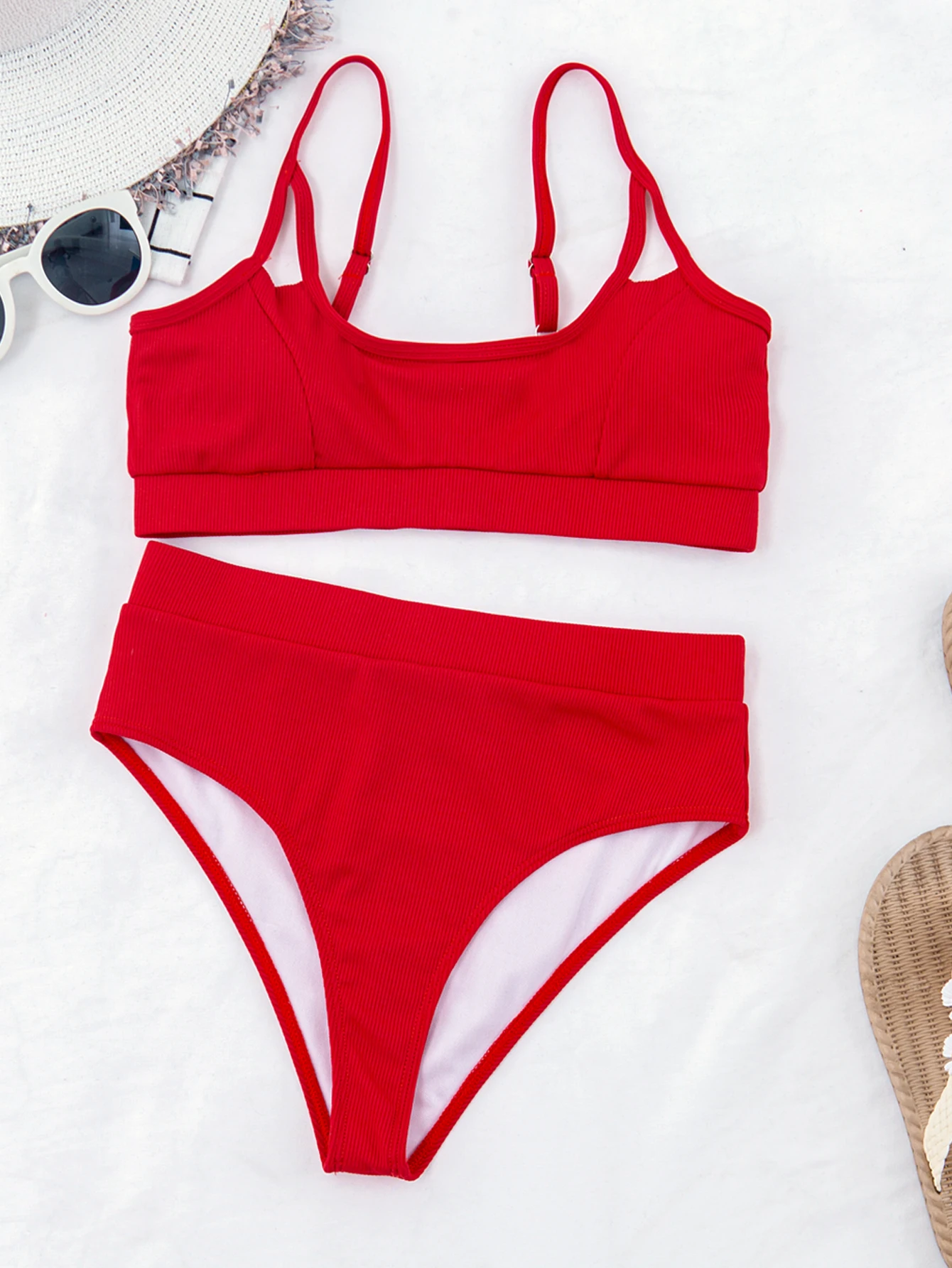 Custom Women Bathing Suit Girls Two Piece High Waist Swimwear Wholesale Sexy Crochet Bikini