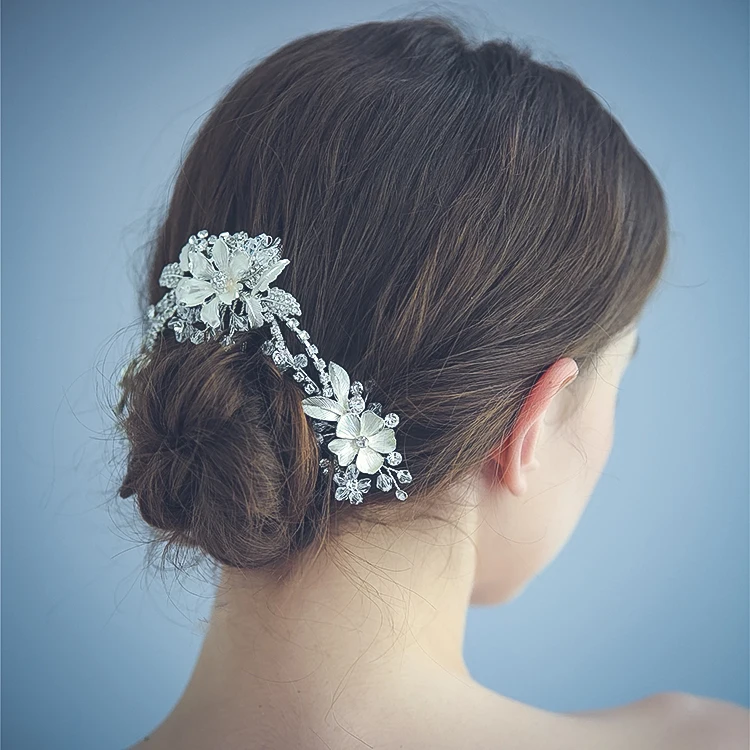 3 in 1Handmade Crystal Rhinestone Bridal Wedding Hair Comb