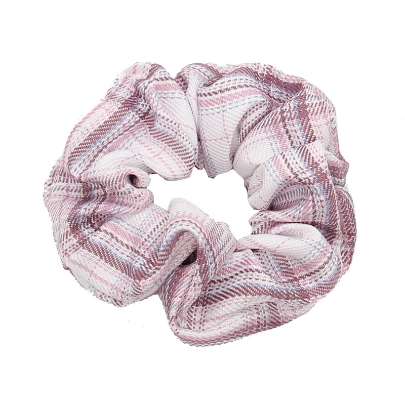 Plaid Hair Tie Ponytail Scrunchies Accessories Little Girls Hair Scrunchies For Children