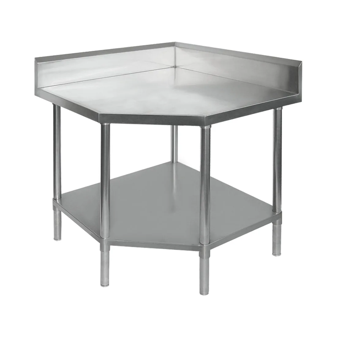 Heavy Duty All Stainless Steel Commercial Kitchen Food Prep Tables New Corner Worktable with Alluring Design Hotel Backsplash