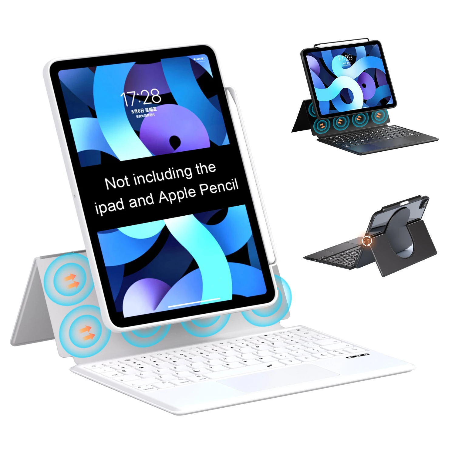 Beelan New 2IN1 Multi ViewStand Magic Keyboard Case Detachable Smart Case for iPad Trackpad Keyboard Case For iPad Pro 11 10.9