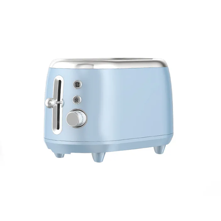 2 Slices Stainless Steel Toaster Colorful Electric Timer Toaster