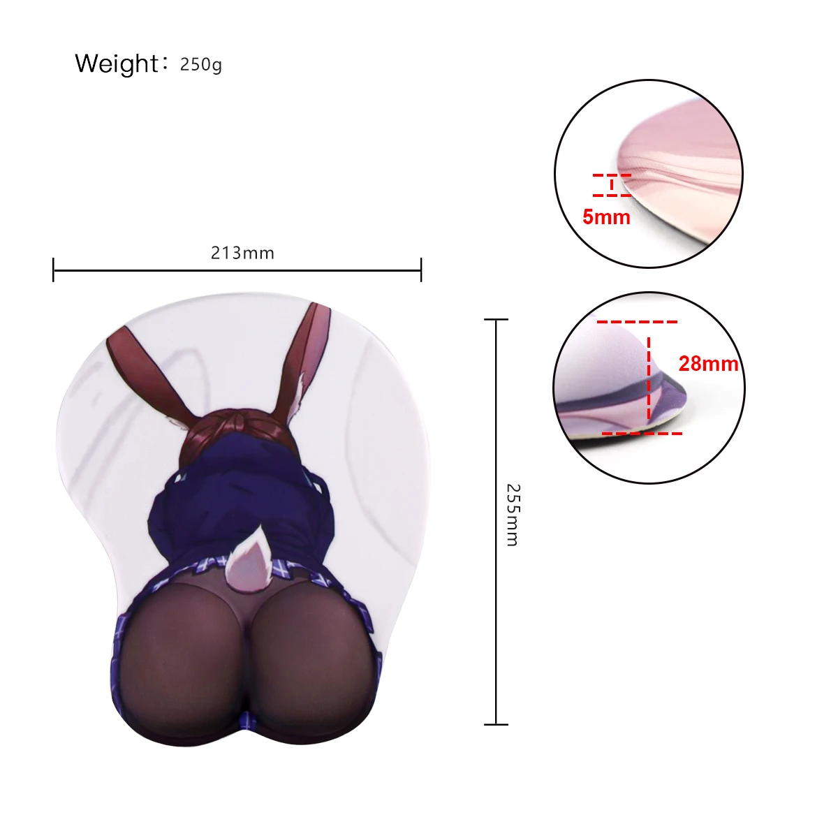 Amazon hotselling customized pattern Japense Anime Sexy Cartoon breast girl gel Custom Boob mouse pads