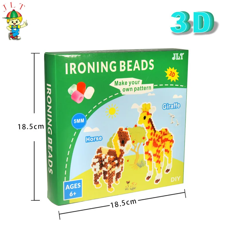 Funny color box 5mm PVA bead kids educational toys diy fuse beads diy 5mm perler hama fused beads kit