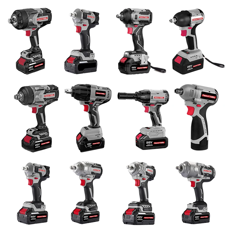 Hot Selling Power Tools 21V Rechargeable Lithium Battery Brushless Motor 550N.m Torque 1/2 Inch Electric Cordless Impact Wrench