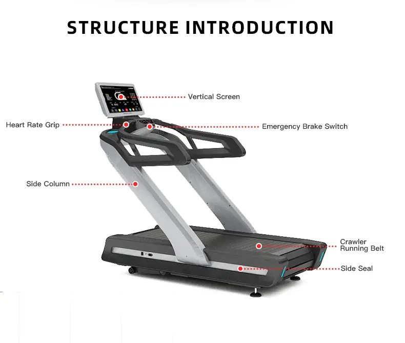 Gym Equipment Treadmill Machine Commercial Gym Use Curved Running Multi Function Crawler Treadmill