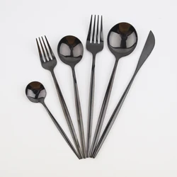 Amazon hotsale gold 6pcs cutlery custom stainless steel flatware set
