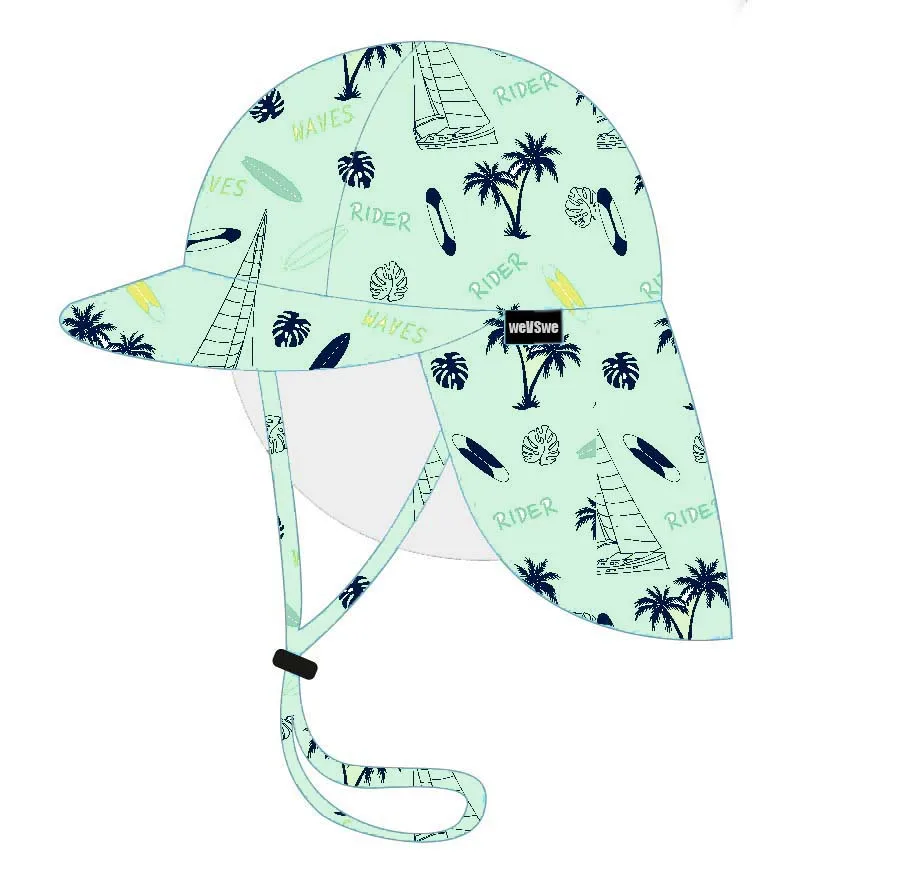 Индивидуальный принт UPF 50 головные уборы Пляжные шапки для малышей для маленьких мальчиков и девочек уличная шапка с откидной крышкой шляпы от солнца