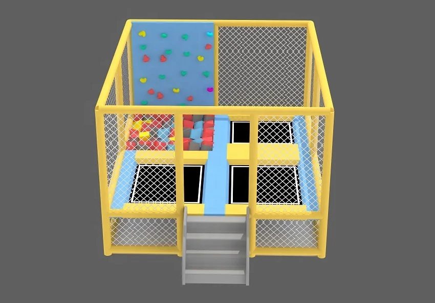 2024 Hot sale 4.6m*4.6m or customized size small trampoline park for kids and play