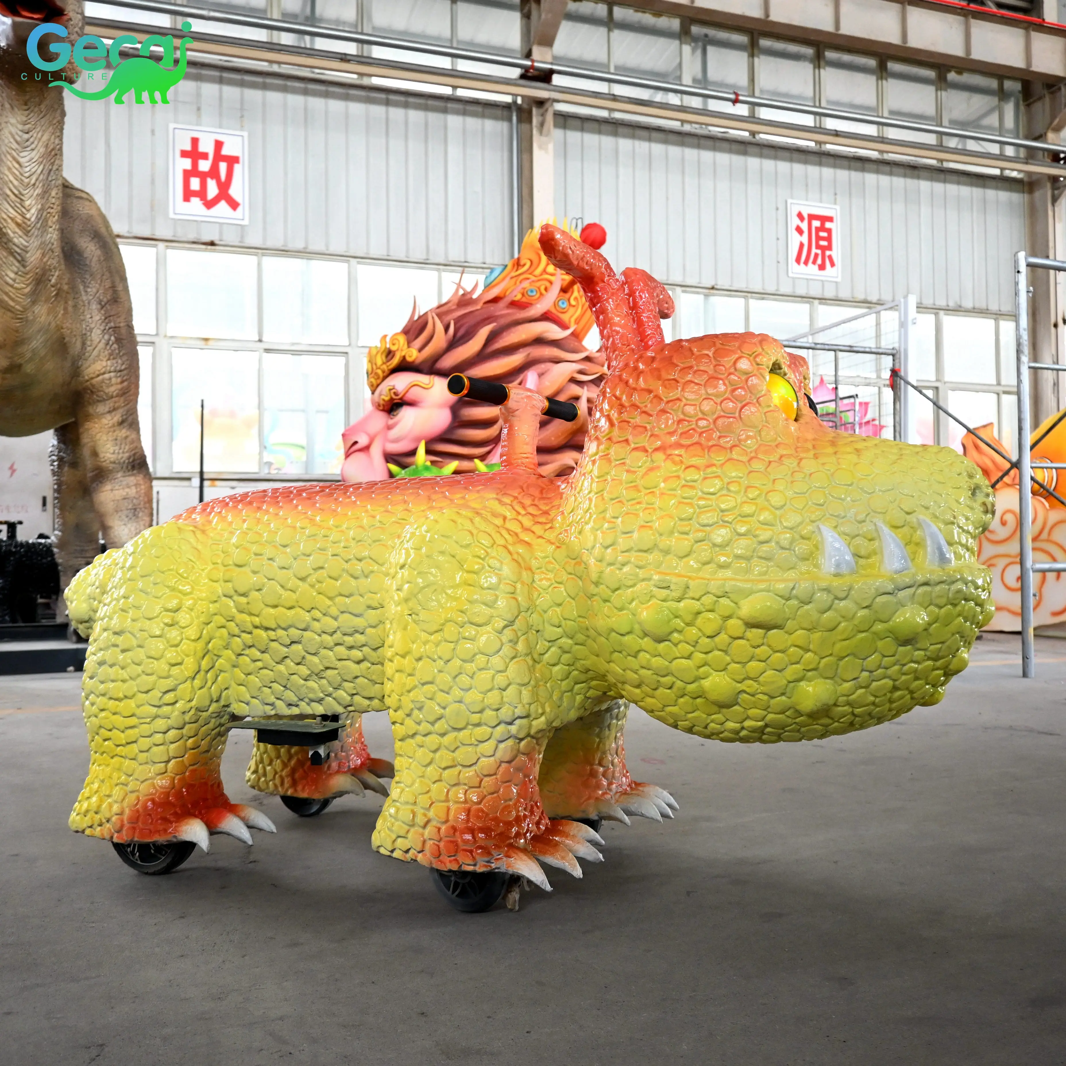 Waterproof Dinosaur Ride Equipment Motorized Riding Electric Rubber Dinosaurs For Kids
