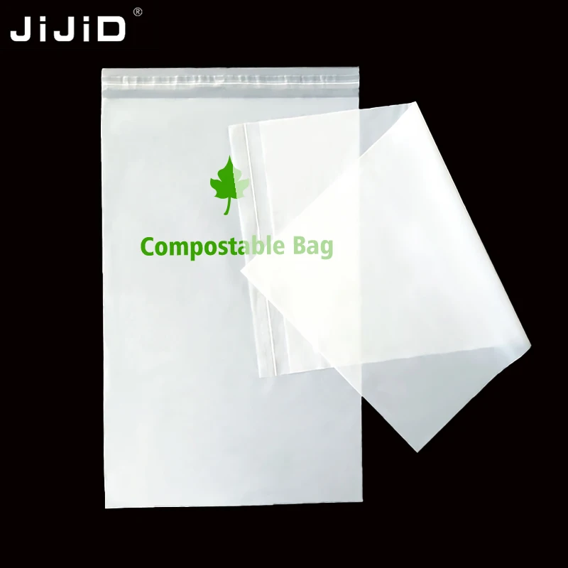 JIJID Degradable Self Seal Bag Self-Adhesive Bag PLA Biodegradable Sealing Clothes Biodegradable Packaging Bag