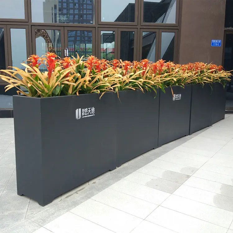 Indoor Outdoor Street Metal Steel Airport Shopping Center Flower Box Planting Box Flower Pot