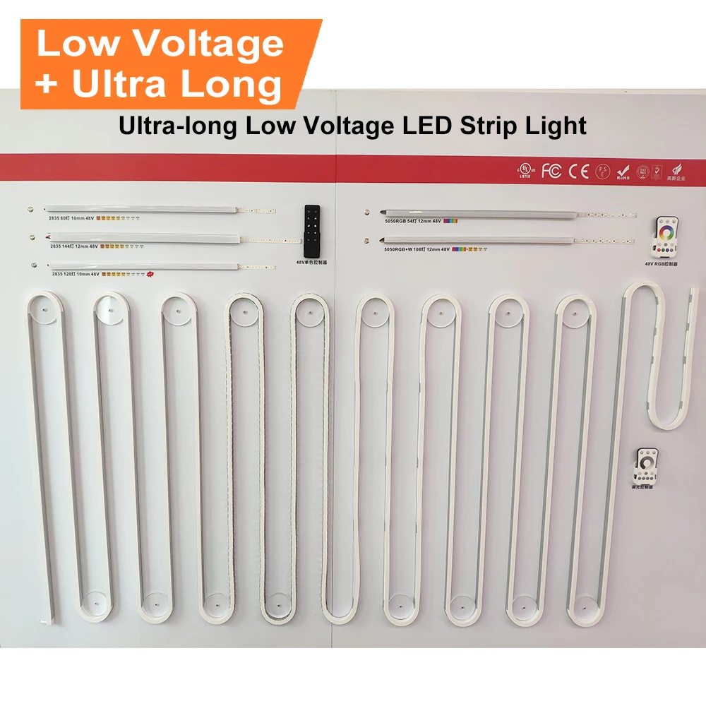  Ultra Long Low Voltage 24V 48V RGB Flexible 5050 2835 LED Strip 20m 30m 40m 50m 60m Light