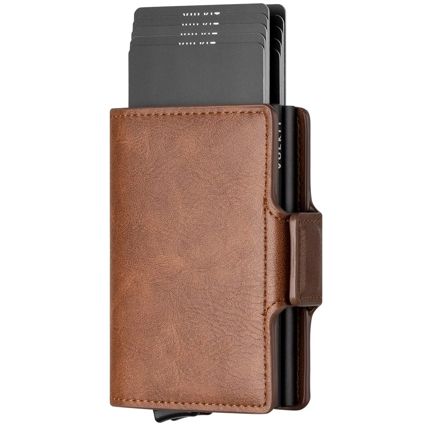 Manufacturer Custom Small Bifold Short Rfid Blocking Magnetic Pop Up Aluminum Metal Leather Credit Card Holder Wallet For Men