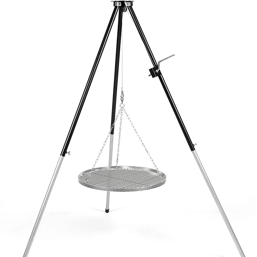 Outdoor tripod swivel rack 50cm heavy duty stainless steel campfire rack