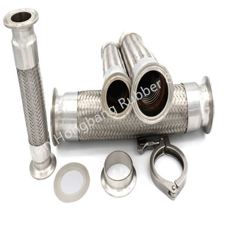 Encapsulated SS1 Metallic Convoluted Hose Flexi joint PTFE Lined bellows Metal Expansion Joints bellow