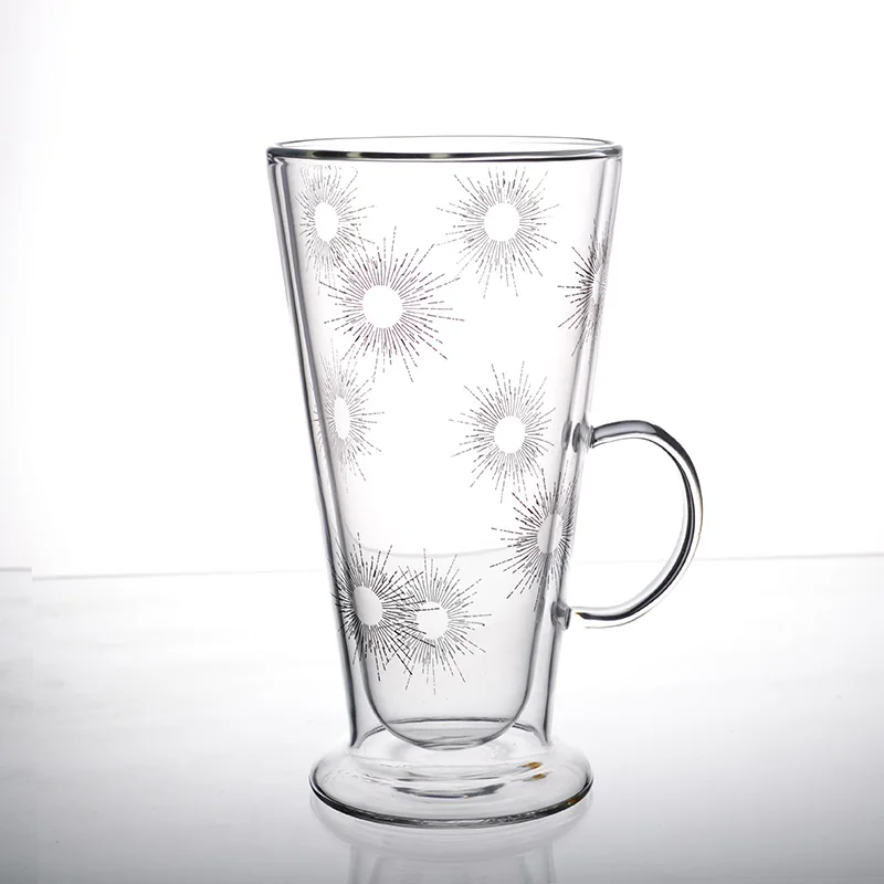 Coffee Cup Latte Glasses Hot Drink Cafe Mugs with Handle for Milk Juice Ice Cream Latte, Cappuccino, Espresso, and Hot Chocolate