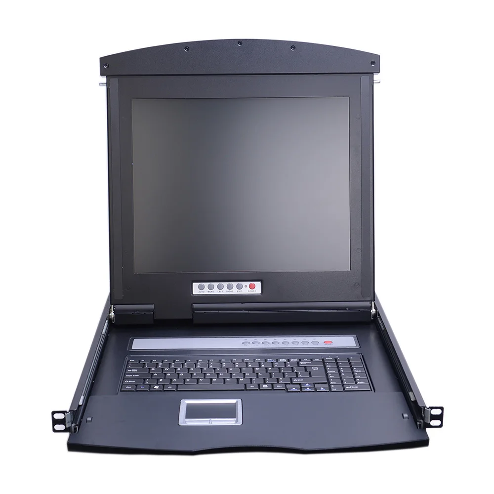 8 Port 1920*1200@60HZ 1 U Height 17inch Cat5 LCD Conosle KVM Switch With HDMI Dongle