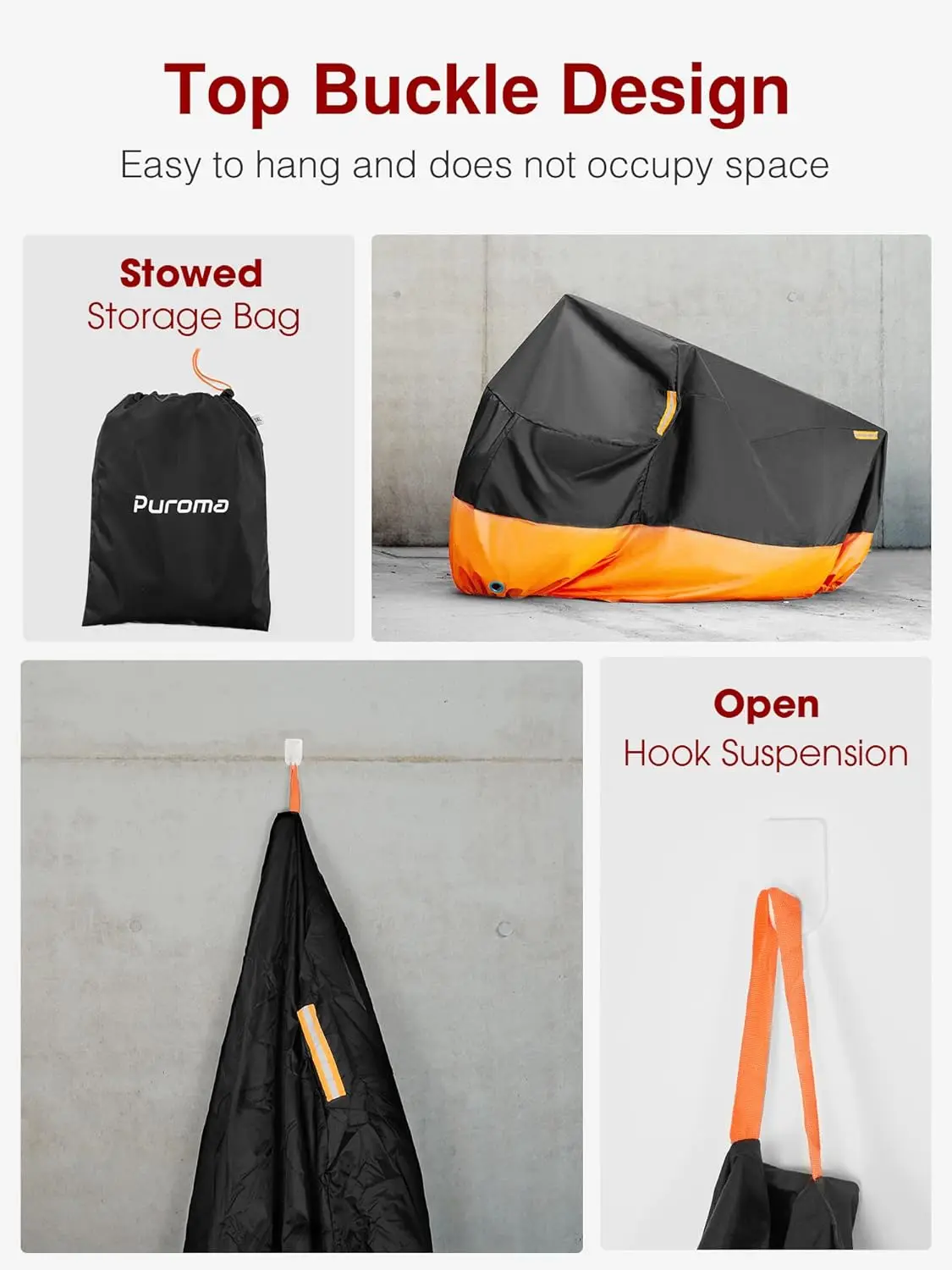 Waterproof UV Protection Snow Sun Prevention Dust Proof Lock Hole Reflection Stripes Design Secure Practical Motorcycle Cover