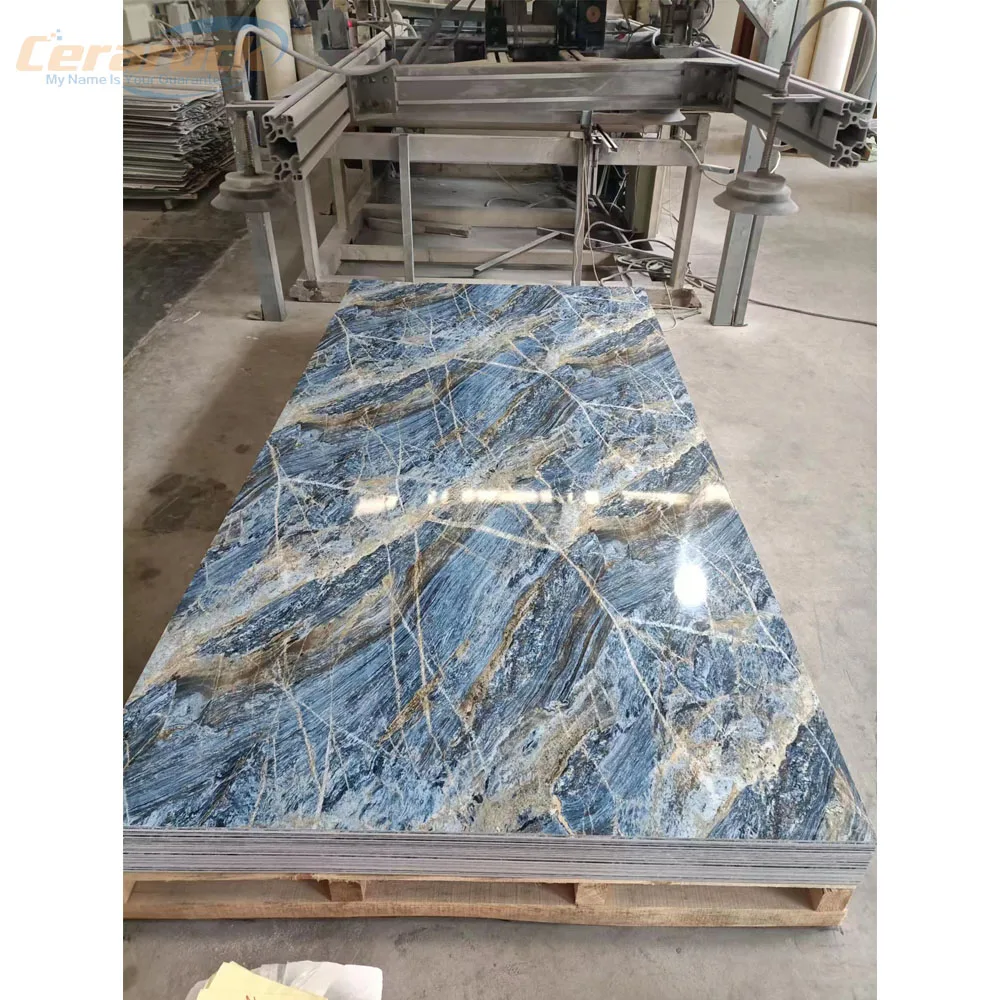 Interior environmental-friendly waterproof high glossy PVC UV marble sheet PVC wall panel