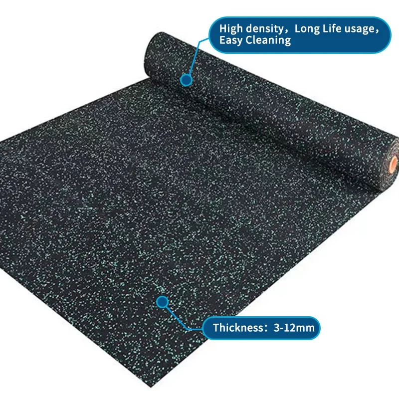 Factory high density wholesale prices gym rubber flooring protective safety high density  for gym rubber roll
