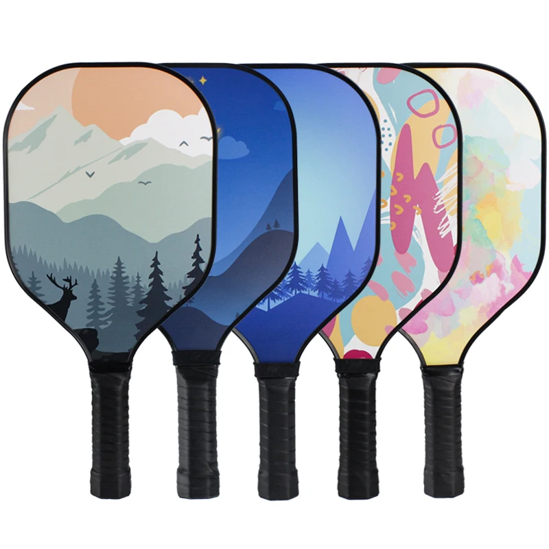 Cheap OEM Pickle Ball Racket Wooden Surface Paddles Rackets with Cover Bag Kids Sport Pickleball Paddle set