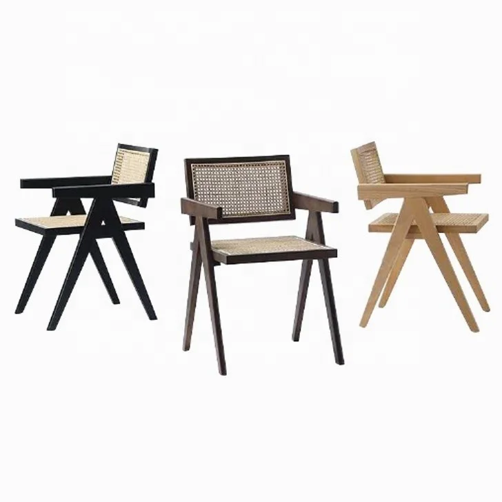 Factory direct price solid wood design french bistro chairs rattan rustic coffee chair