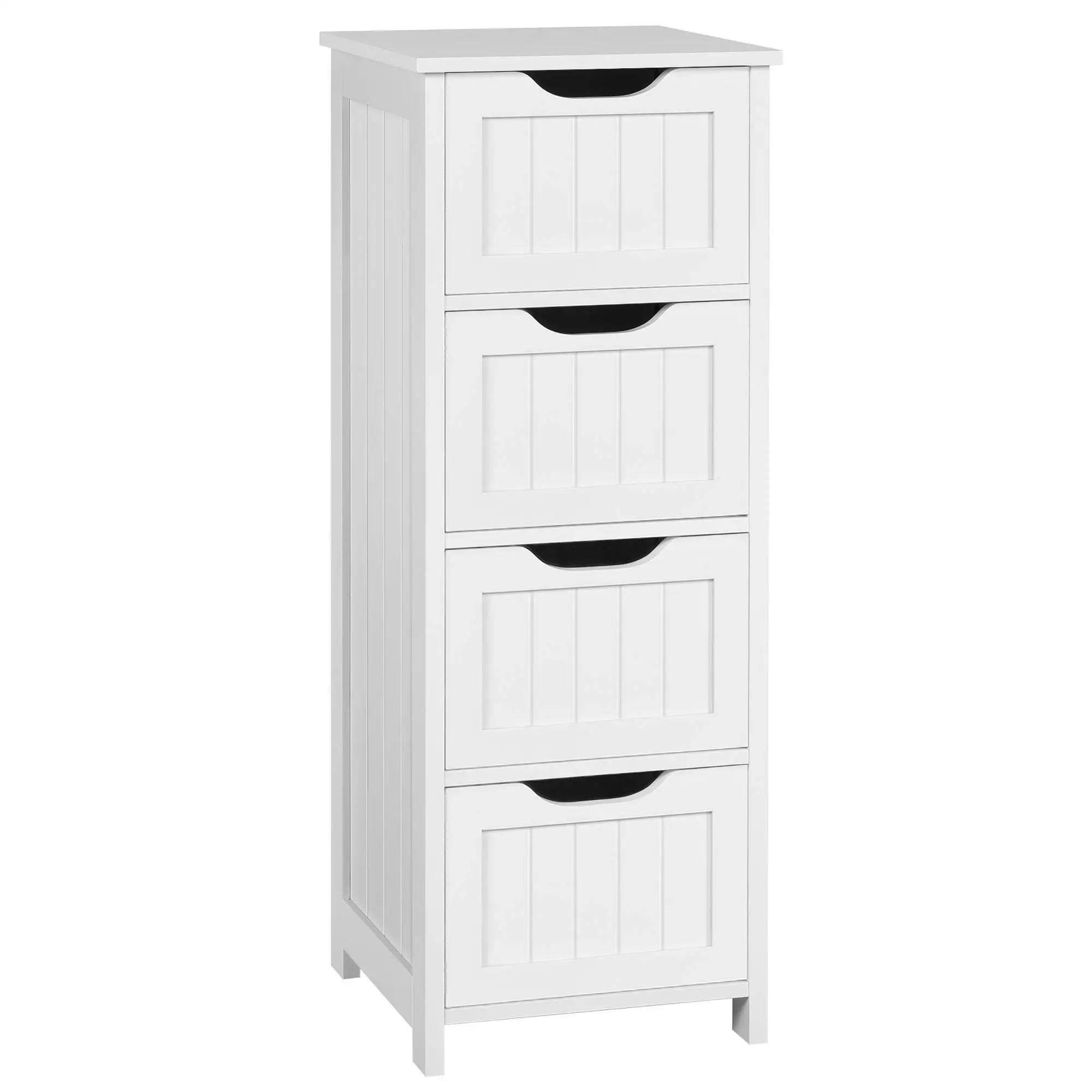 White Side Storage Organizer Wooden European Free Standing Bathroom Cabinet